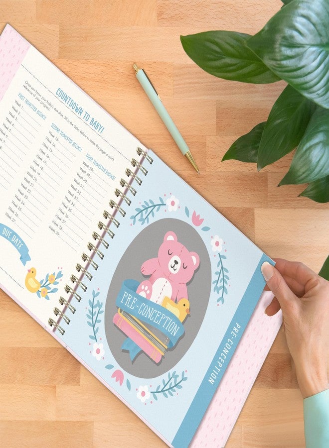 Studio Oh! Guided Pregnancy Journal - Bump for Joy - Beautifully Illustrated Hardcover Journal with Storage Pockets Creates a Keepsake of Maternity Memories, Pink - Image 4